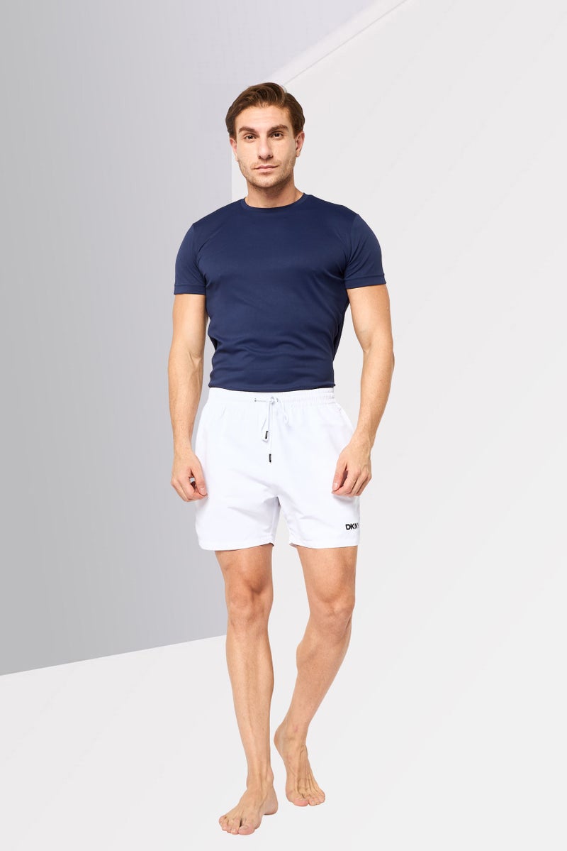 DKNY Men Brand Logo Board Shorts, White - Image 2