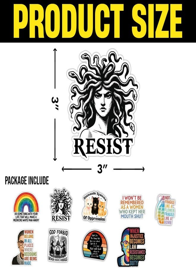 ULTRAVUTT [9pcs 3''] Strong Women Affimation Feminist Sticker, Women Quote Stickers, Social Justice Feminist Gift, Decoration Phone Tumbler Laptop Water Bottle Car Truck Vehicle Vinyl Decal - Image 2