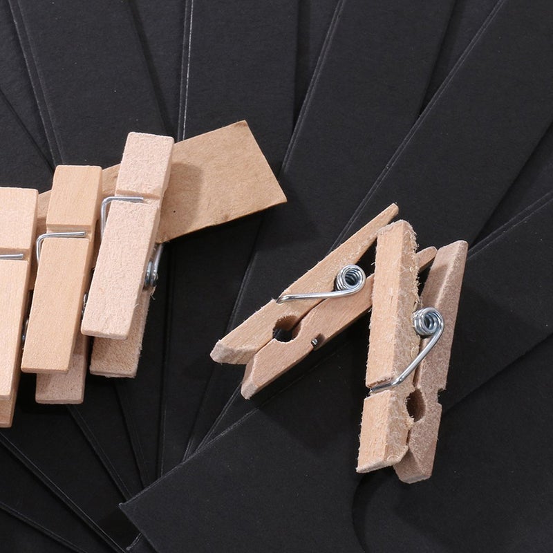 10pcs DIY 6inch Hanging Album Clip Kraft Paper Photo Strings Rope Clips Sets for Wedding Decoration Garland (Black) - Image 3