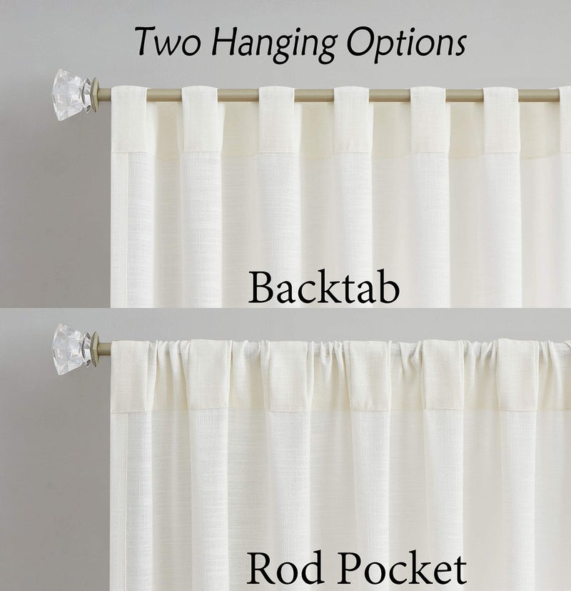 Central Park Ombre Window Curtain Panel Linen Gradient Print on Rayon Blend Fabric Backtab Rod Pocket Drapery Treatments for Living Room/Bedroom, Cream White to Gray, 50" x 63", Set of 2 - Image 3