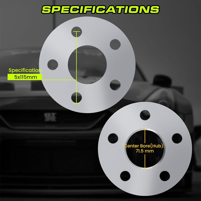 Customadeonly 2X Hub Centric Wheel Spacers Adapters 5X115 14X1.5 10MM for Dodge Chrysler - Image 2