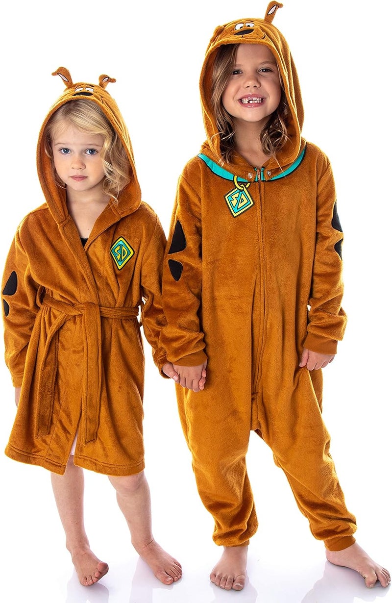 INTIMO Scooby Doo Kids Hooded Character Union Suit Lounge One-Piece Pajama Loungewear Sleepwear For Girls Boys - Image 2