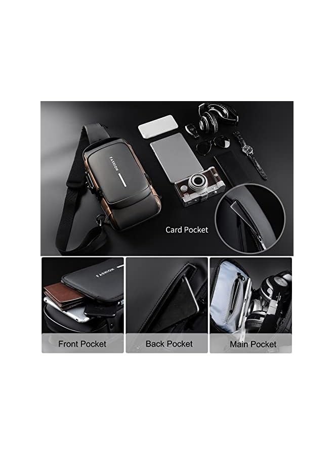 FANDARE Anti-theft Sling Bag Business Men Bag Chest Crossbody bags with USB Charging Port Waterproof Small Backpack for Outdoor Work Hiking Running Sport Travel Bag - Image 1
