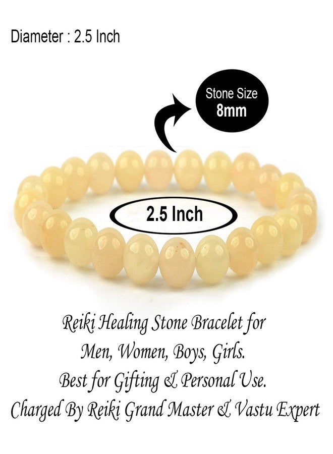 Crystu Natural Yellow Aventurine Bracelet Crystal Stone 8 mm Beads Bracelet Round Shape (Color : Yellow) - Image 3