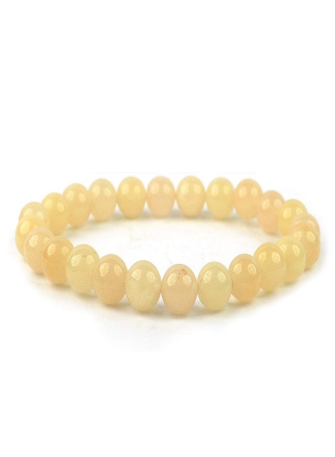 Crystu Natural Yellow Aventurine Bracelet Crystal Stone 8 mm Beads Bracelet Round Shape (Color : Yellow) - Image 1