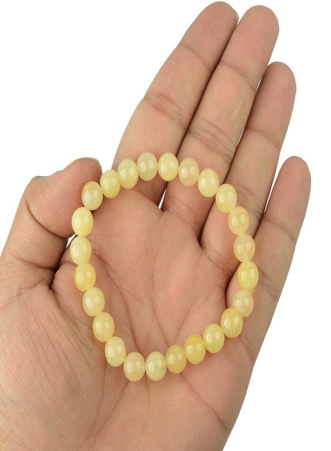 Crystu Natural Yellow Aventurine Bracelet Crystal Stone 8 mm Beads Bracelet Round Shape (Color : Yellow) - Image 2
