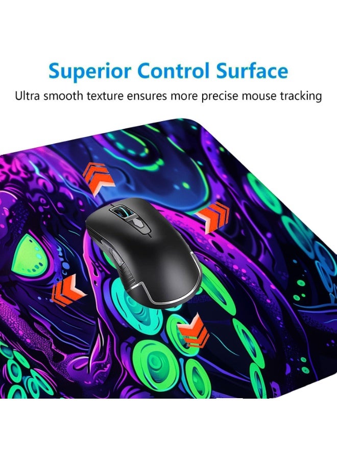 Mouse Pad Mythology Deep Monster Octopus Tentacles Large Gaming Mouse Mat with Stitched Edges,Non-Slip Waterproof Rubber Base Mouse Mat Office Computer Keyboard Laptop Home 31.5"x11.8" - Image 4