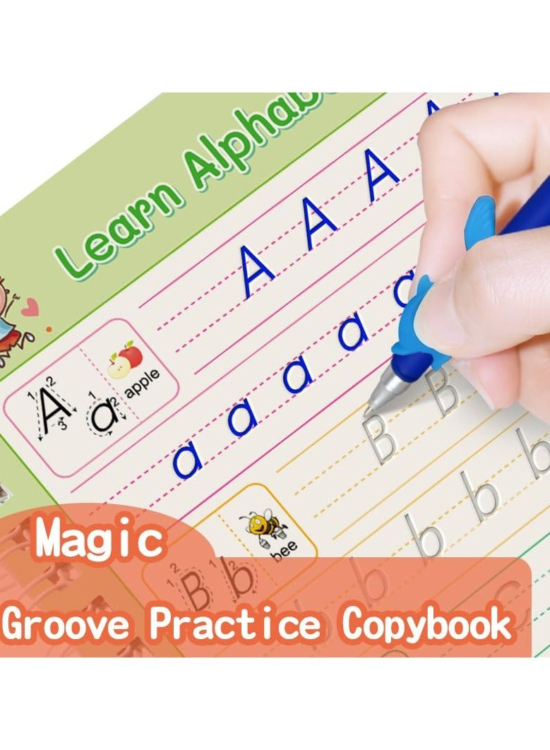 CMGTYYD Reusable Grooved Handwriting Workbooks, Magic Copybook, Magic Writing Practice Copy Books, Practice Copybook for Age 3-5 Calligraphy Simple Hand Lettering (5 Books with Pens).  - Image 4