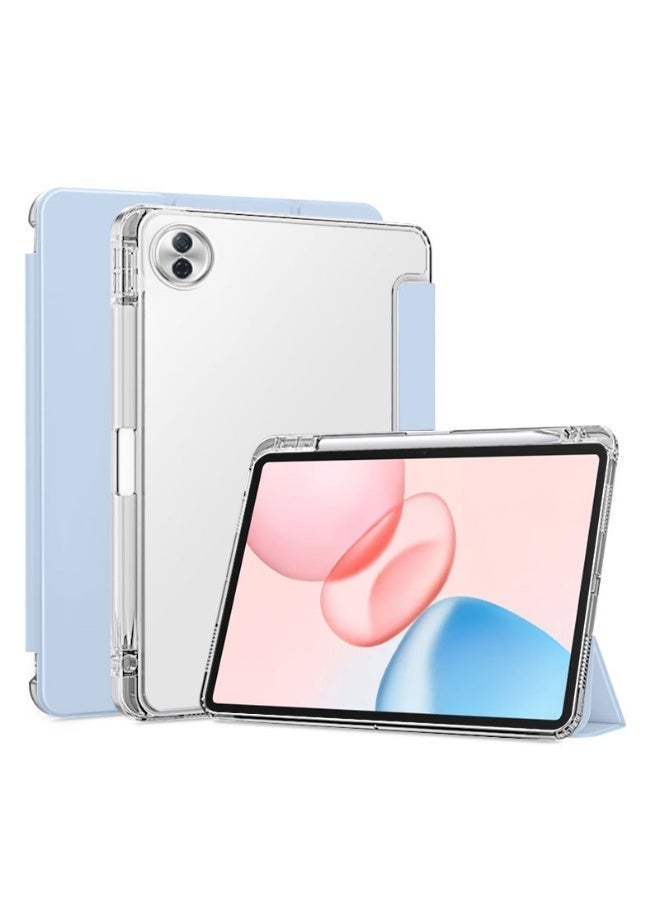Case Compatible with Honor Pad 10 12.1 inch 2025,Smart Slim Trifold Stand Auto Sleep/Wake Cover with Pencil Holder, Clear Transparent Back Shell