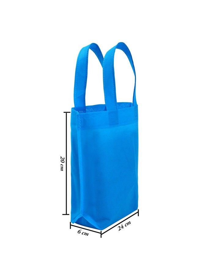 24 Pack 9.5 By 9.5 Inches Nonwoven Tote Bags Party Goodie Treat Bag Bottom Gift Bag With Handles For Birthday Party Favor, 6 Colors  - Image 3