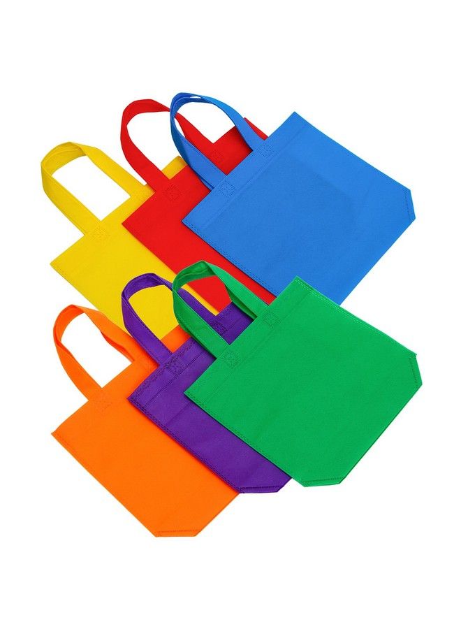 24 Pack 9.5 By 9.5 Inches Nonwoven Tote Bags Party Goodie Treat Bag Bottom Gift Bag With Handles For Birthday Party Favor, 6 Colors  - Image 5