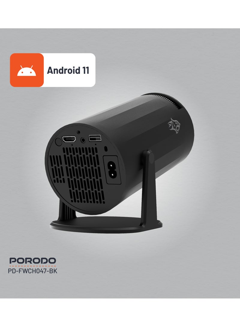Gaming 4K Projector Android 11 with Auto Keystone and Gamepad Controller / HDMI/3.5/USB Interface / Wi-Fi / BT5.0 Connectivity / 20000+ Games / Plug & Play - Black