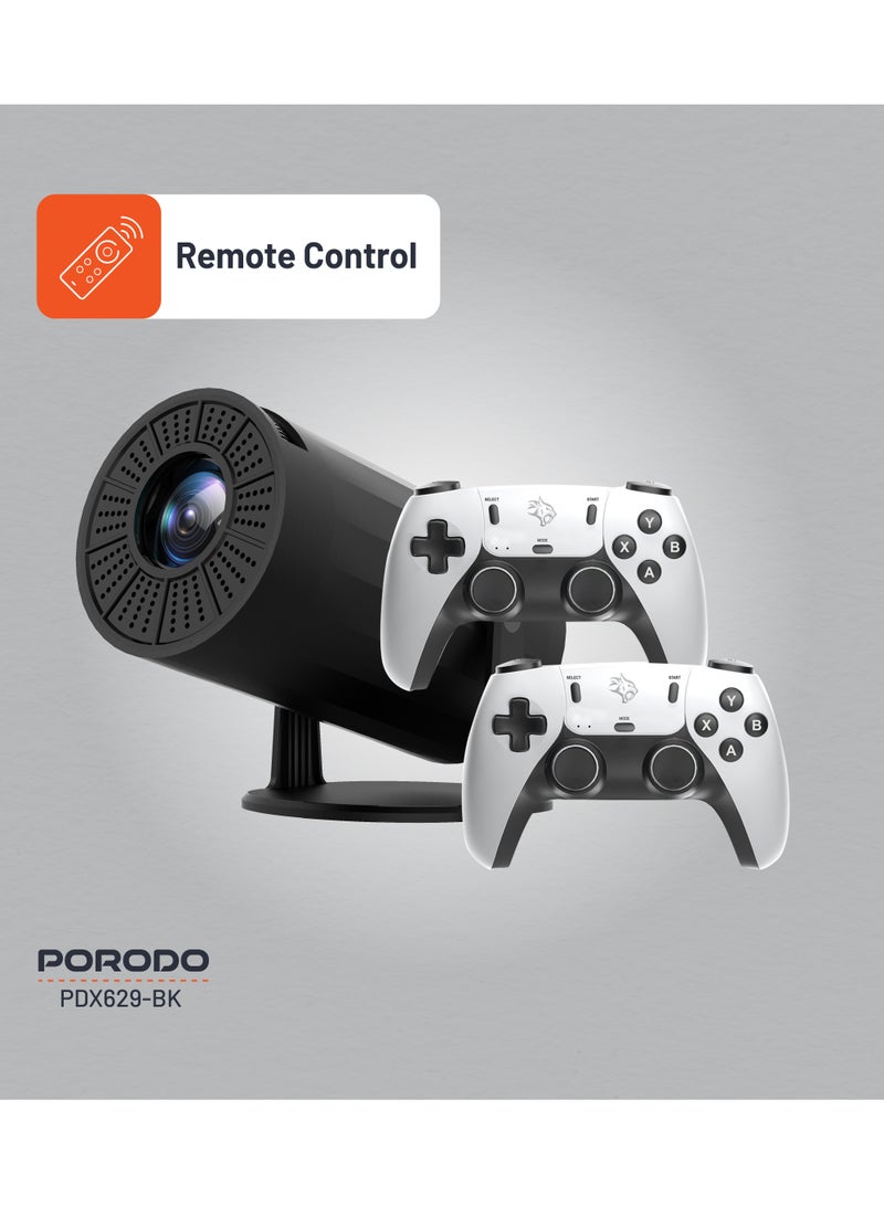 Gaming 4K Projector Android 11 with Auto Keystone and Gamepad Controller / HDMI/3.5/USB Interface / Wi-Fi / BT5.0 Connectivity / 20000+ Games / Plug & Play - Black