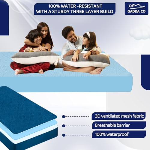 GADDA CO Waterproof Terry Mattress Protector for King Bed | Ultra Soft, Breathable & Hypoallergenic | Mattress Cover 72x84 inch (6x7 ft) – Blue - Image 4