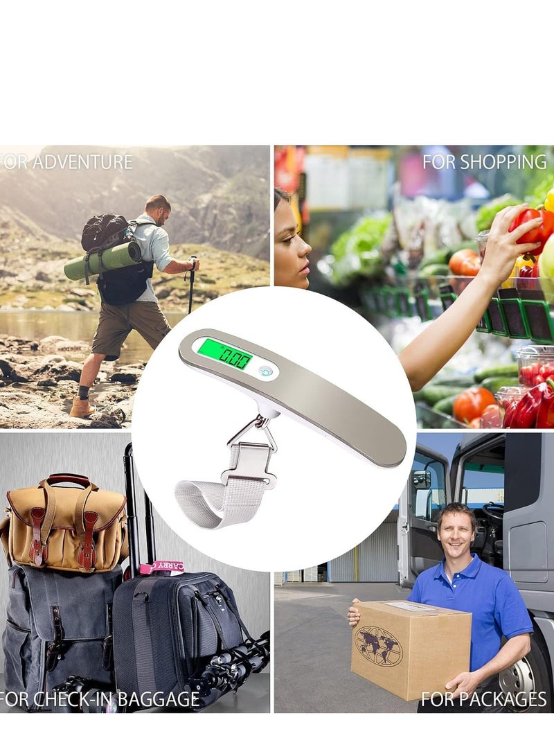 أم جي زي ميزان أمتعة رقمي مزدوج الوضع، 50 كجم/10 جم، مزود بخطاف، ميزان محمول عالي الدقة لحقائب السفر، ميزان أمتعة رقمي معلق، ميزان نقل وسفر جوي، تصميم صغير محمول، شاشة LCD، وحدات كجم/رطل/جرام/أونصة  - Image 5