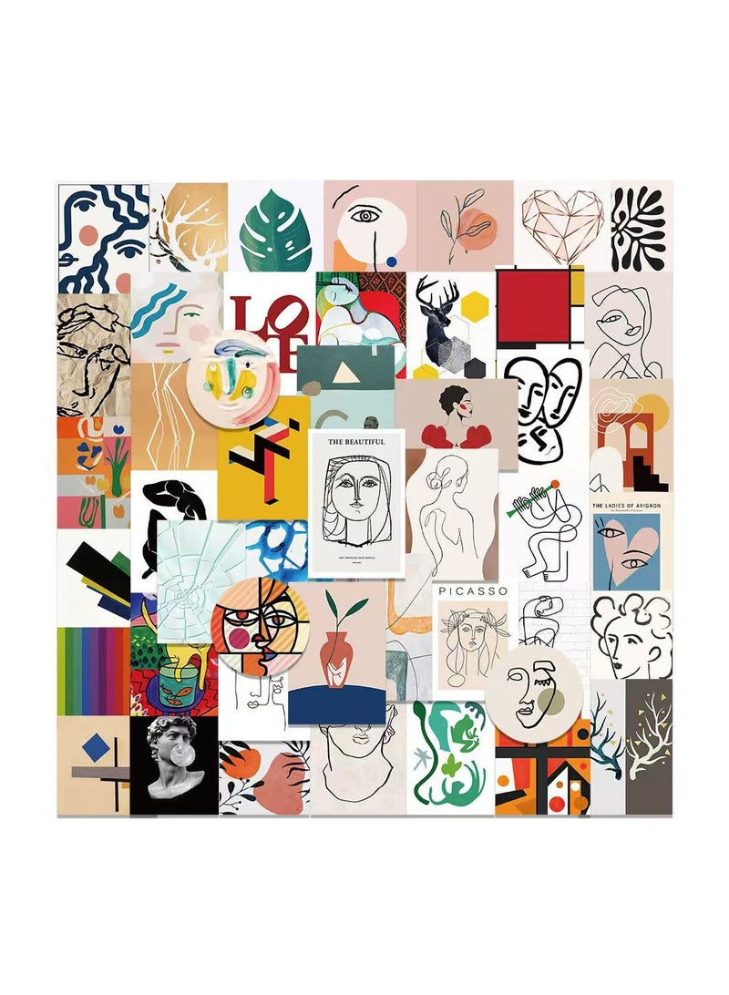 Goolsky 50pcs Pop Art Stickers with Positive Messages, Vibrant Designs for Journals, Laptops, Water Bottles, Cars - Inspirational Gift, Paper Material, Floral, Animal, Geometric, and Typography Themes, Gift Stickers | Inspirational Decals | Colorful Prints, Cute Stickers - Image 1