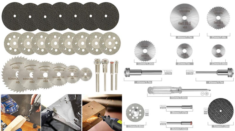 DIY Crafts Pack of 50 Pcs Kit, Multi,Combo Kit, 5xHSS Blade Diamond Cutting Discs Wheel Drill Bit, Rotary Tool Grinding Wheel Circular Saw Blade Abrasive Diam(Pack of 50 Pcs Kit, Multi,Combo Kit) - Image 2