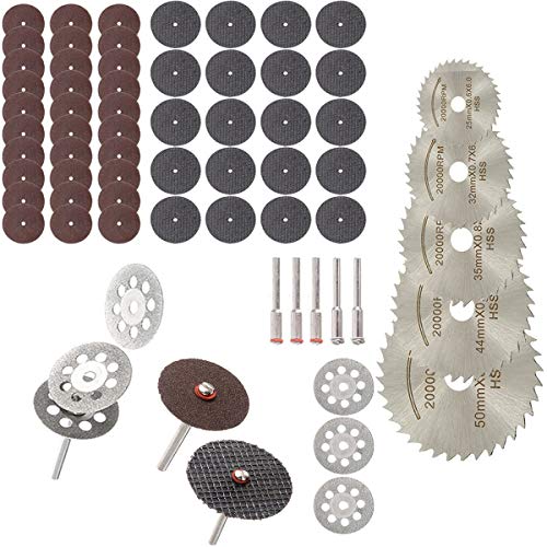 DIY Crafts Pack of 50 Pcs Kit, Multi,Combo Kit, 5xHSS Blade Diamond Cutting Discs Wheel Drill Bit, Rotary Tool Grinding Wheel Circular Saw Blade Abrasive Diam(Pack of 50 Pcs Kit, Multi,Combo Kit) - Image 1
