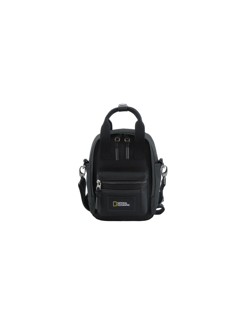 ناشيونال چيوغرافيك National Geographic LEGEND Mini Utility Bag Black For Men and Women, Durable Water Resistant Multi Function Casual Shoulder Bag/Lunch Box Bag With Top Handle/Removable Strap