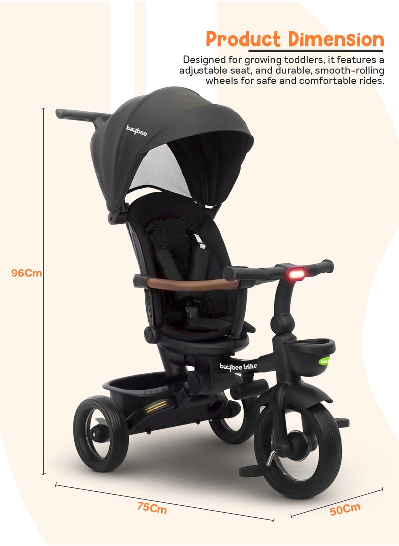 Cozy 7 in 1 Convertible Baby Tricycle for Kids, Foldable Baby Kids Cycle with Parental Push Handle, Canopy, Rotatable Seat, Light, Safety Bar & Belt | Kids Tricycle Cycle for Kids 1.5 to 5 Years Black - pzsku/Z27D4C62512C8D4A4C7F9Z/45/_/1731758275/5c12a10b-1400-4002-bdf0-500ac64efd3c