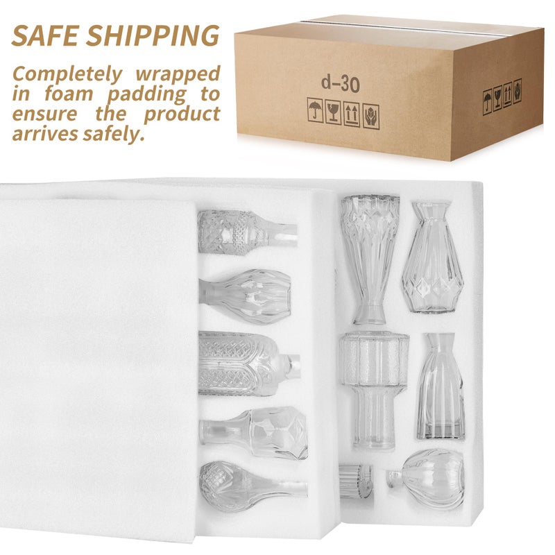 Unbreakable Glass Bud Vase Set of 32 Pcs, Vintage Clear Small Glass Vases for Flowers, Glass Bud Vases in Bulk, Mini Vase for Centerpieces, Wedding, Home Decor and Events - Image 3