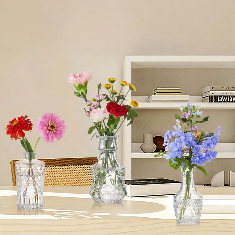 Unbreakable Glass Bud Vase Set of 32 Pcs, Vintage Clear Small Glass Vases for Flowers, Glass Bud Vases in Bulk, Mini Vase for Centerpieces, Wedding, Home Decor and Events - Image 5