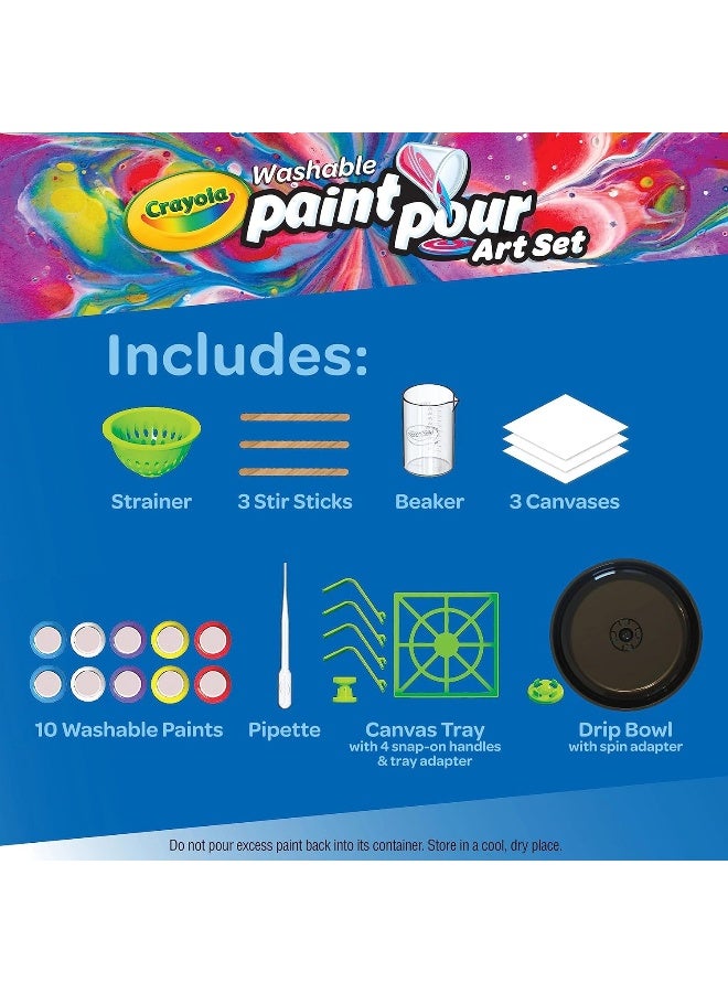 Crayola Washable Paint Pour Set, 20Pc Paint Set, Gift For Kids, 8, 9, 10, 11 - Image 3