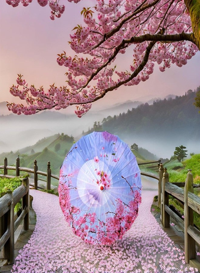 Bestage 33" Handmade Oiled Parasol Bamboo Silk Umbrella Chinese Japanese Art Classical Dance Umbrella for Wedding Parties Photography Costumes Cosplay Decoration and Other Events - Image 2