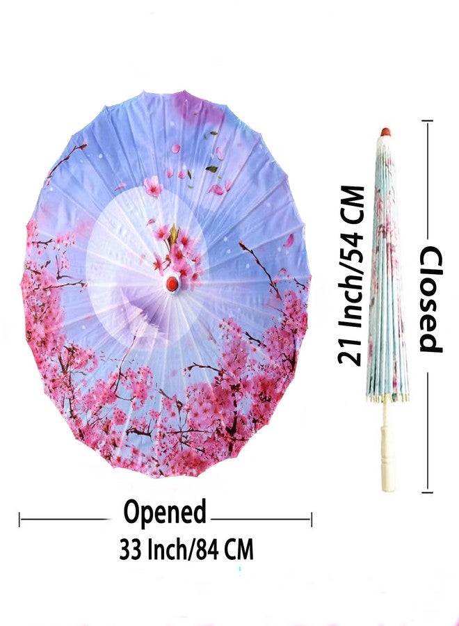 Bestage 33" Handmade Oiled Parasol Bamboo Silk Umbrella Chinese Japanese Art Classical Dance Umbrella for Wedding Parties Photography Costumes Cosplay Decoration and Other Events - Image 3