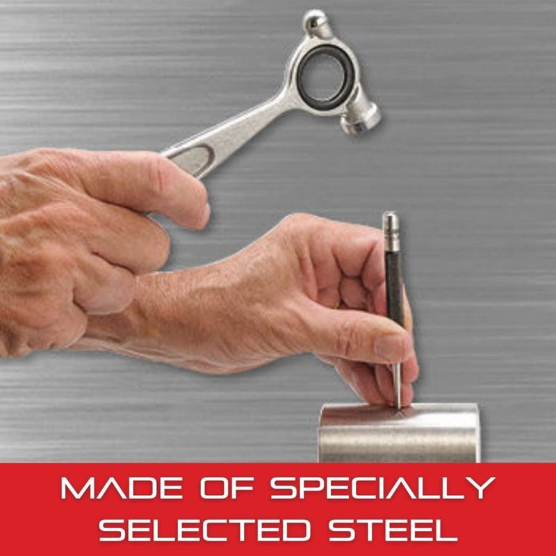 Starrett Steel Center Punch with Square Shank Set and Knurled Finger Grip - Hardened and Tempered, 7-Piece Kit for Accurate Marking and Easy Handling - S264WB - Image 3