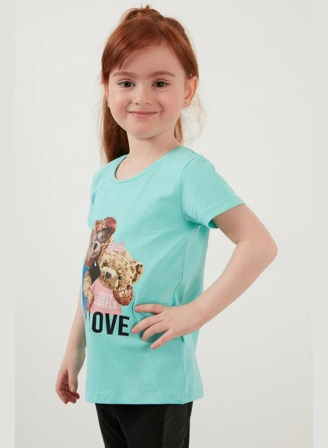 Lela Lela Printed Crew Neck Cotton T-Shirt Girl's T-Shirt 6211034