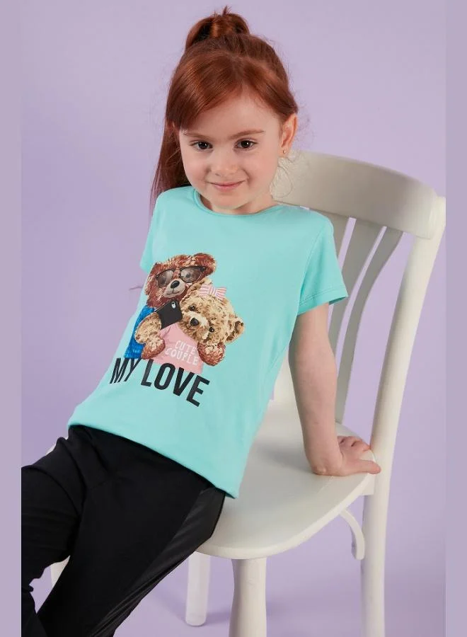 Lela Lela Printed Crew Neck Cotton T-Shirt Girl's T-Shirt 6211034