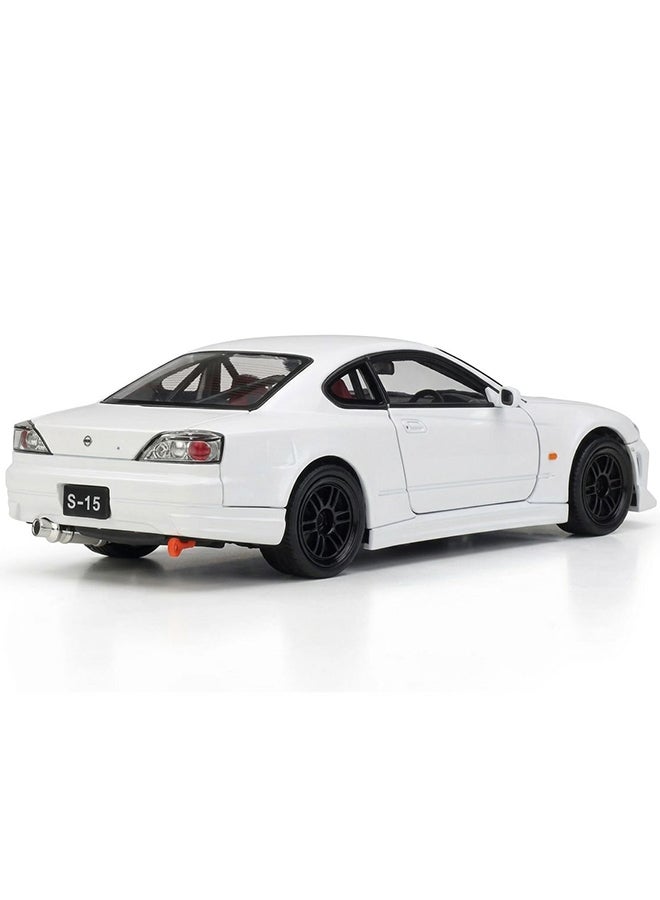 Welly 1:24 Scale Diecast Sports Car Model – Nissan Silvia S15 Coupe (White) – Opening Doors & Hood – Die-Cast Toy Car for Kids & Collectors - Image 4