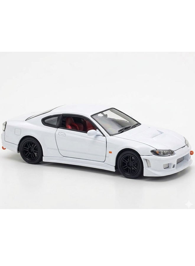 Welly 1:24 Scale Diecast Sports Car Model – Nissan Silvia S15 Coupe (White) – Opening Doors & Hood – Die-Cast Toy Car for Kids & Collectors - Image 5
