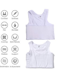 SYOSI Women's Casual Sport Chest Vest, Women Breathable Cotton Elastic Band Chest Binder Tank Top, for Chest Breathable Sports Bra Binder Women's Bustiers Corsets, Four Seasons Sports Tank Tops (Size:XL)  - Image 3