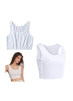 SYOSI Women's Casual Sport Chest Vest, Women Breathable Cotton Elastic Band Chest Binder Tank Top, for Chest Breathable Sports Bra Binder Women's Bustiers Corsets, Four Seasons Sports Tank Tops (Size:XL)  - Image 1