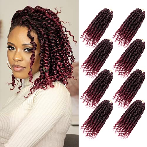 Bileaf Pretwisted Passion Twist Crochet Hair 10 Inch 8 Packs Crochet Passion Twist Pre Looped Ombre Passion Twist Hair Crochet Braids Bomb Twist Bohemian Braiding Crochet Hair for Women TBUG - Image 2