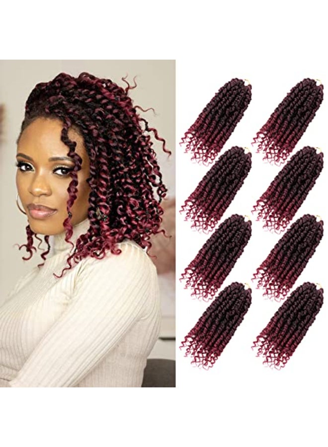 Bileaf Pretwisted Passion Twist Crochet Hair 10 Inch 8 Packs Crochet Passion Twist Pre Looped Ombre Passion Twist Hair Crochet Braids Bomb Twist Bohemian Braiding Crochet Hair for Women TBUG - Image 1
