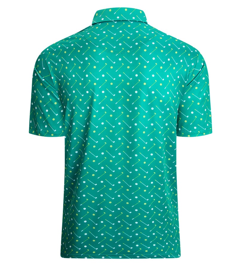 Alex Vando Mens Golf Shirt Moisture Wicking Quick-Dry Print Performance Polo Shirts for Men,Green Golf,L - Image 2