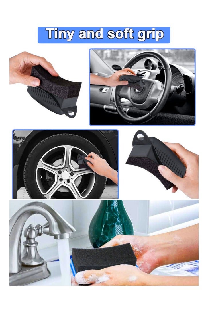 Chase Up Tire Dressing Applicator 2 Pieces Tire Shine Applicator Car Cleaning Supplies, Tire Foam for Tire Detailing, Durable and Reusable Pads Cleaning Sponges for Car Glass  - Image 3