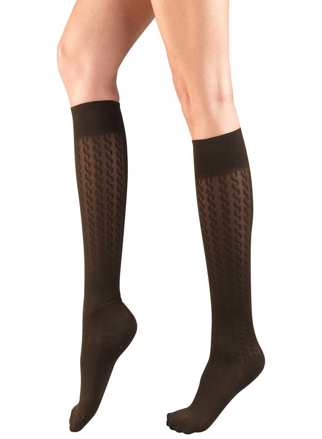 Truform Compression for Women 15-20 mmHg Socks Brown Cable Pattern, X-Large, 2 Count - Image 5