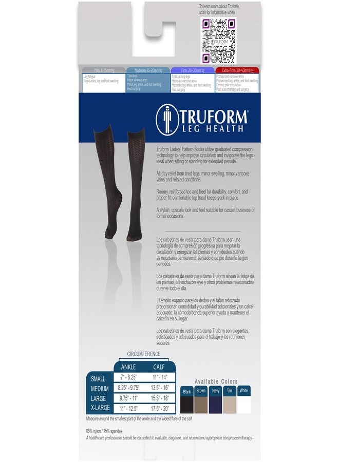 Truform Compression for Women 15-20 mmHg Socks Brown Cable Pattern, X-Large, 2 Count - Image 4