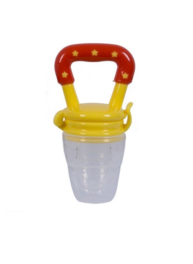 AS SEEN ON TV Baby Fruit Food Feeder Teething Pacifier for Teething Baby Infant Toy Nipple Pouches Nibbler for Toddlers & Kids Yellow - Image 1