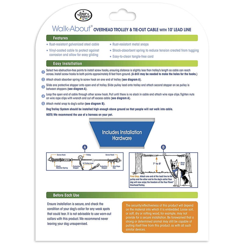 Four Paws Heavy Weight Trolley Exerciser Silver 75 Feet - Image 2
