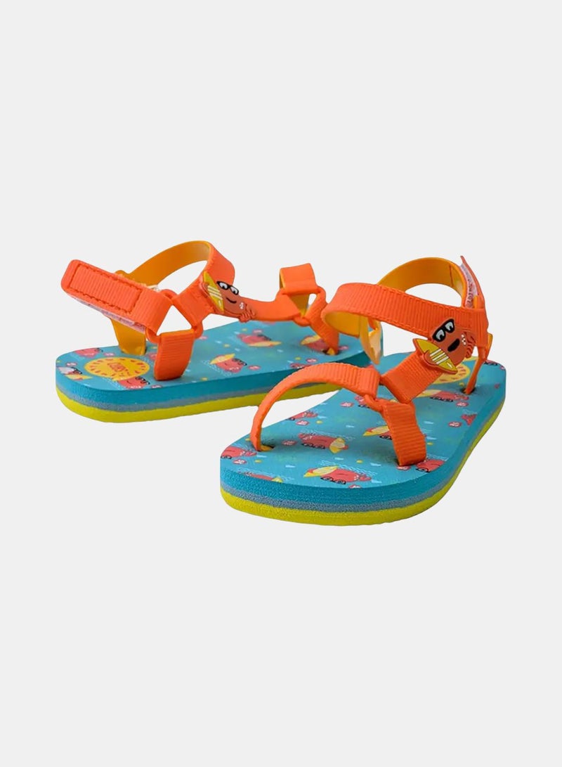 CUBS Baby Boys Rubber Sandal – Orange with Crab Print - Image 2