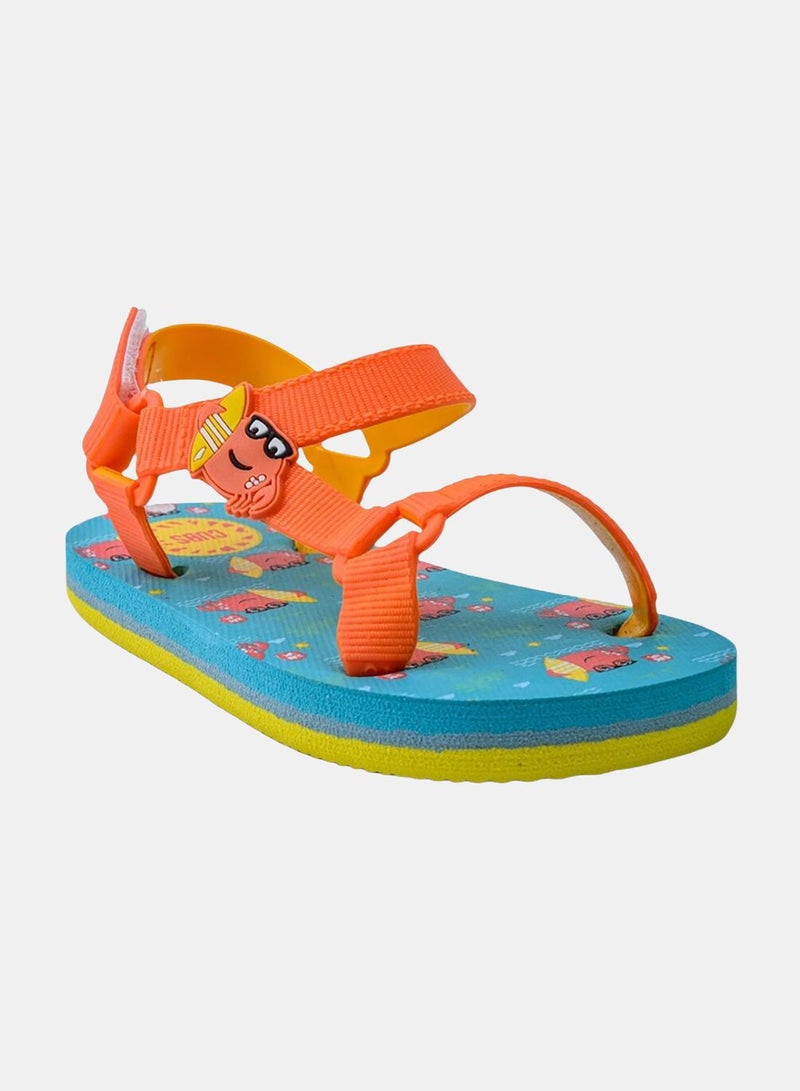 CUBS Baby Boys Rubber Sandal – Orange with Crab Print - Image 3