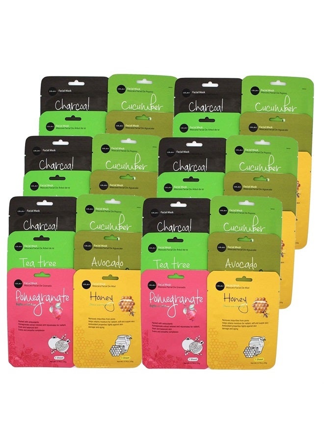 Celavi Cosmetics celavi Essence Facial Face Mask Paper Sheet Korea Skin Care Moisturizing 6 packs for each 6 flavors (New) K-Beauty Skincare 36 masks in a pack Made in Korea - Image 1