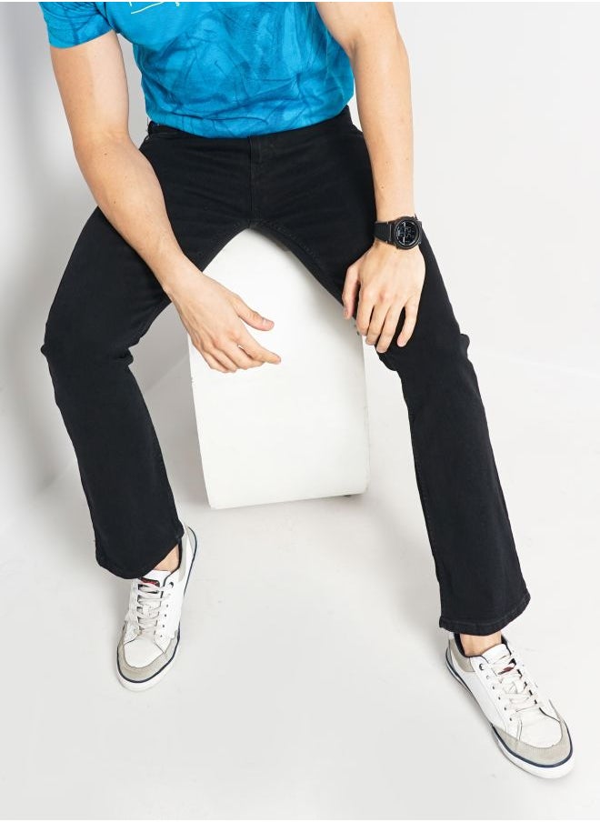 The Indian Garage Co Men Bootcut Solid Mid-Rise Stretchable Jeans  - Image 1