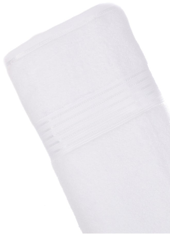 White Rose - طقم مناشف وردية بيضاء مكون من 4 قطع، 100% قطن فخم 550 GSM جودة ممتازة، تجف بسرعة، شديدة الامتصاص، مناشف حمام ناعمة فاخرة للفندق للحمام والسبا، يتضمن طقم المناشف 4 مناشف استحمام (75x145 سم) بيضاء - Image 1