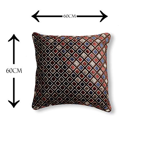 IM FAB IMFAB® Soft Velvet Glitter Gold Printed Cushion Covers Set of 5pcs(24X24 inches or 60X60 cms)-Brown/Coffee - Image 5